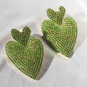 ✨For Love and Lemons Adela Rhinestone Heart Earrings